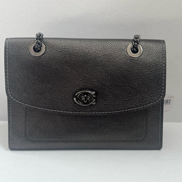 Coach Black Textured Shoulder Bag - Picture 1 of 8